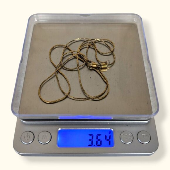 (2/$20) Vintage Adjustable Gold Tone Flat Link Necklace - Picture 5 of 5